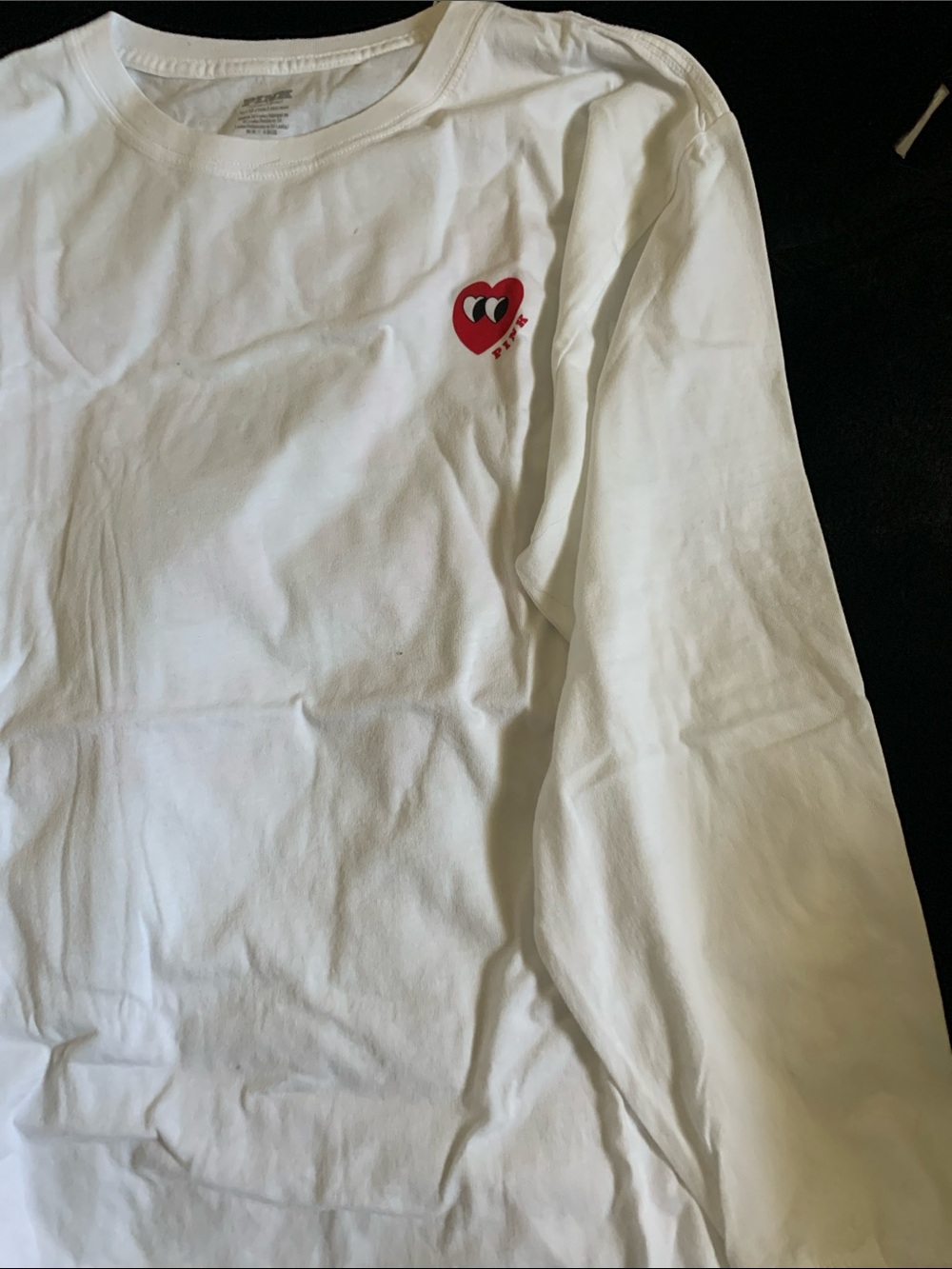 Victoria’s Secret pink Long-Sleeve Shirt with Red Heart Graphic